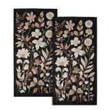 Toalhas De Mão Giwawa Vintage Floral Black, Conjunto De 2