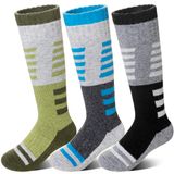 Meias De Esqui Velice Kids Merino Wool, 3 Pares De 4 A 7 Anos, Cinza/preta/verde