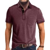 Camisa Polo Masculina Envmb, Manga Curta, Algodão, Vermelho Escuro