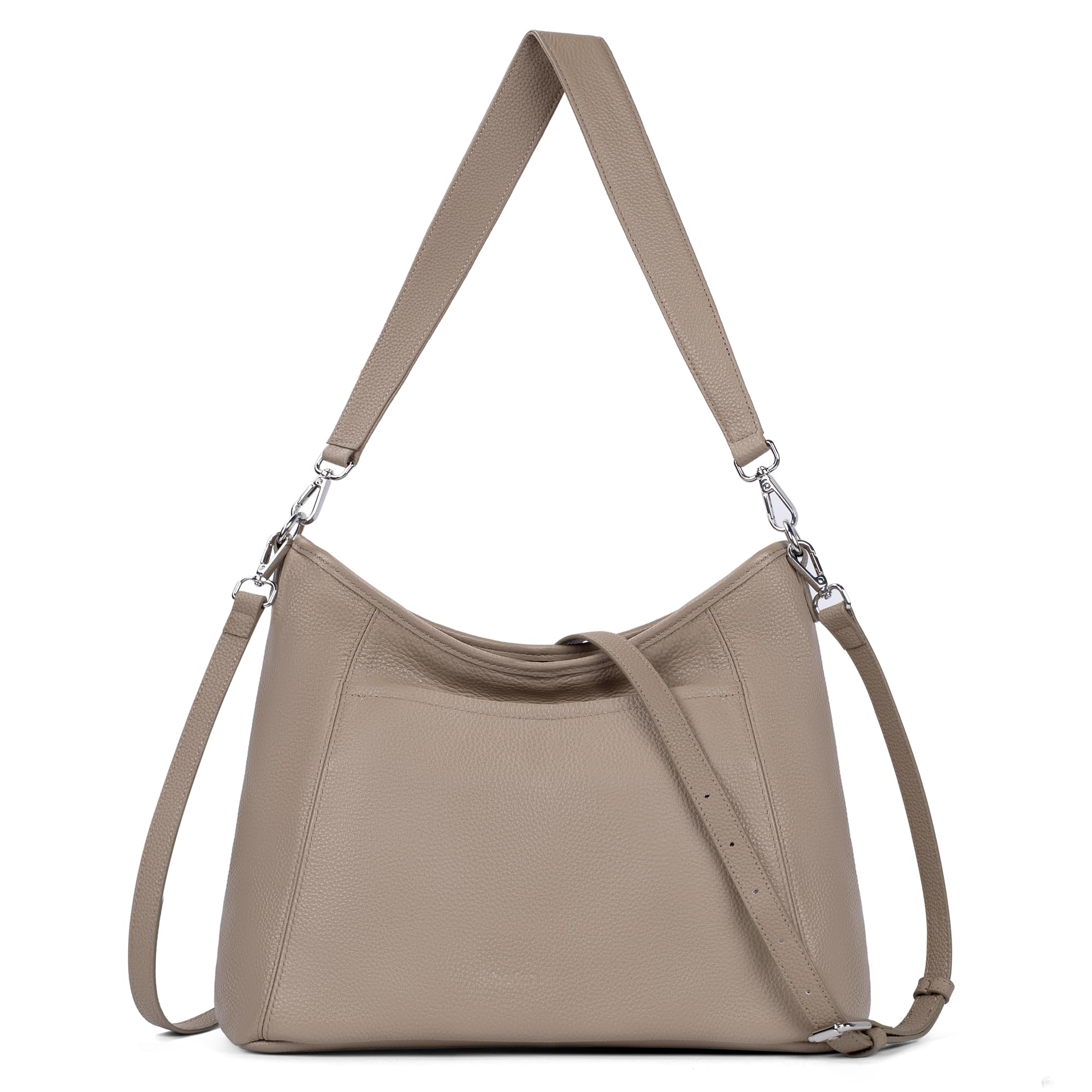 Bolsa De Ombro Befen De Couro Genuíno Para Mulheres Cinza