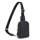Bolsa Tiracolo Inicat Travel Small Sling Leather Black Women
