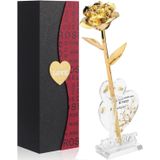 Rosa Mergulhada Em Ouro, Easegain, Banhada A 24 K, Preservada Para Sempre