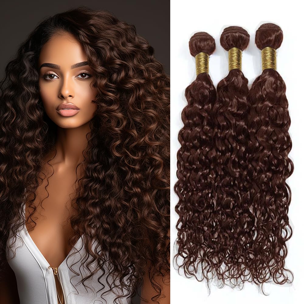 Pacotes De Cabelo Mamart Water Wave 14 Polegadas Brown Color 4