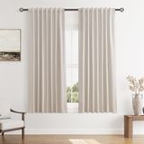 Conjunto De Cortinas Guken Sand Linen Blackout 160 Cm De Comprimento E 2 Painéis