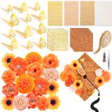 Kit De Decoração De Boné De Formatura Wavwavw 43 Unidades Laranja