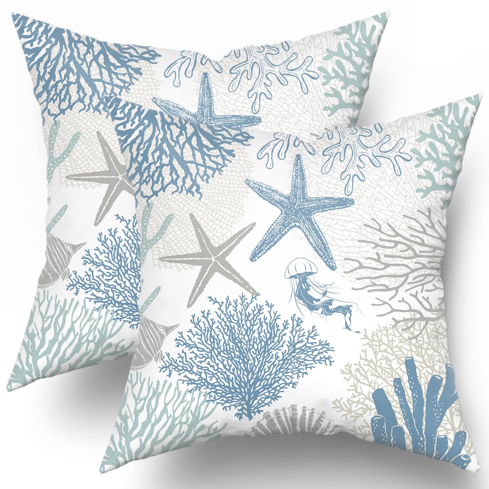 Capa De Almofada Granbey Coastal Nautical 60x60cm, Conjunto De 2