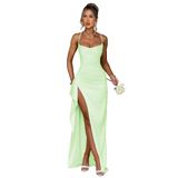 Vestido De Noite Gdjdifk Lace Prom Mermaid Satin Mint Women