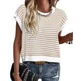 Colete De Suéter Feminino Prettygarden, Listrado De Primavera E Verão