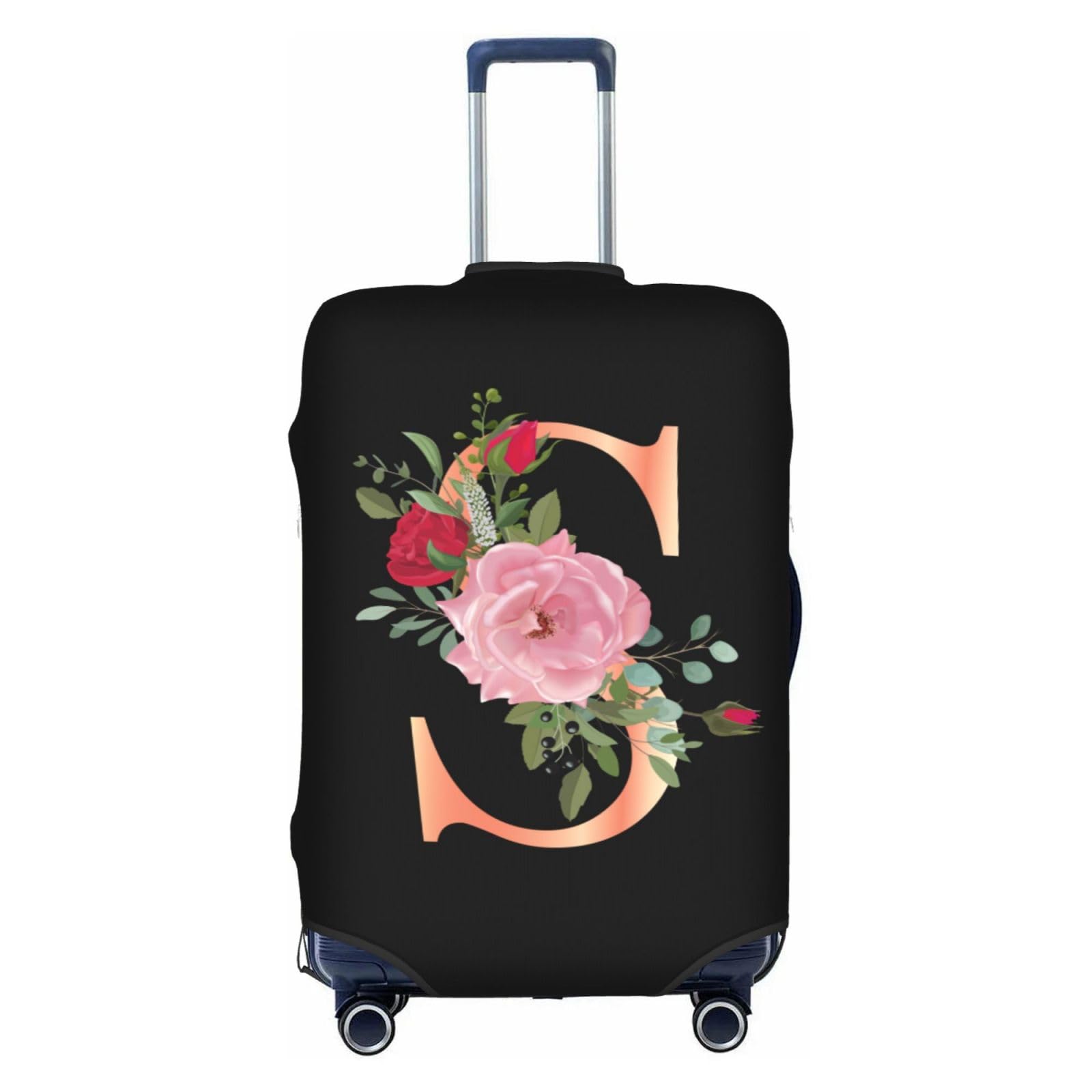 Capa De Bagagem Wansin Floral Letter S Tamanho M Para 22-24 Polegadas