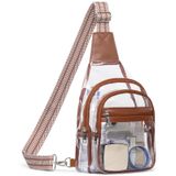Bolsa Transparente Qoeci Para Eventos Em Estádios, 3 Bolsos, Marrom Transparente