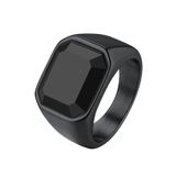Anel De Aço Inoxidável Richsteel Black Onyx Tamanho 09 Para Homens
