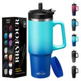 Copo Rryfour 900 Ml Com Alça, Tampa Giratória E Canudo De Aço Inoxidável