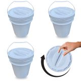Balde Plástico 20l Tampa Rosqueavel Para Shampoo - Kit 3 Pçs