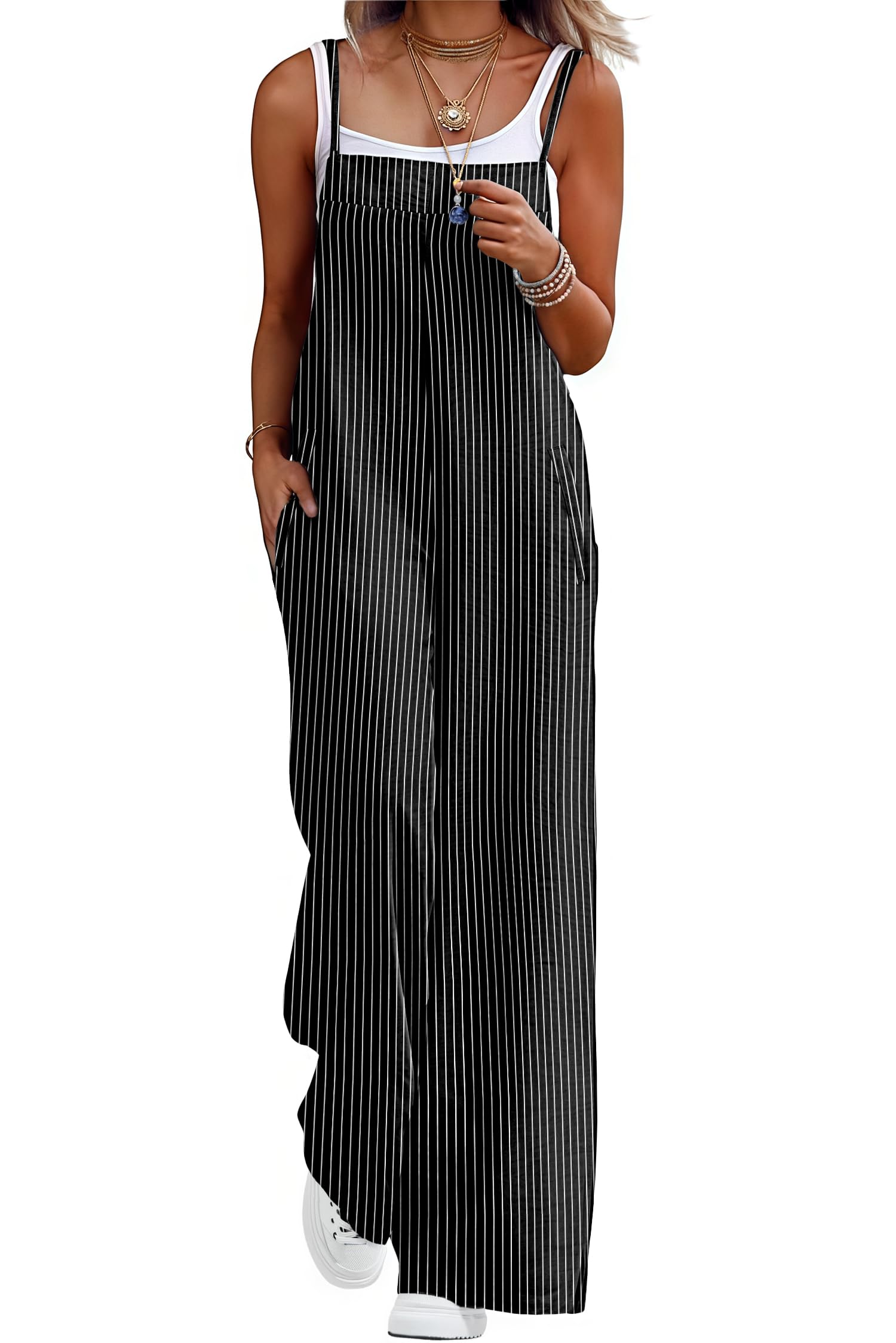 Macacões Lepunuo Listrados Para Mulheres De Verão Boho Plus Size