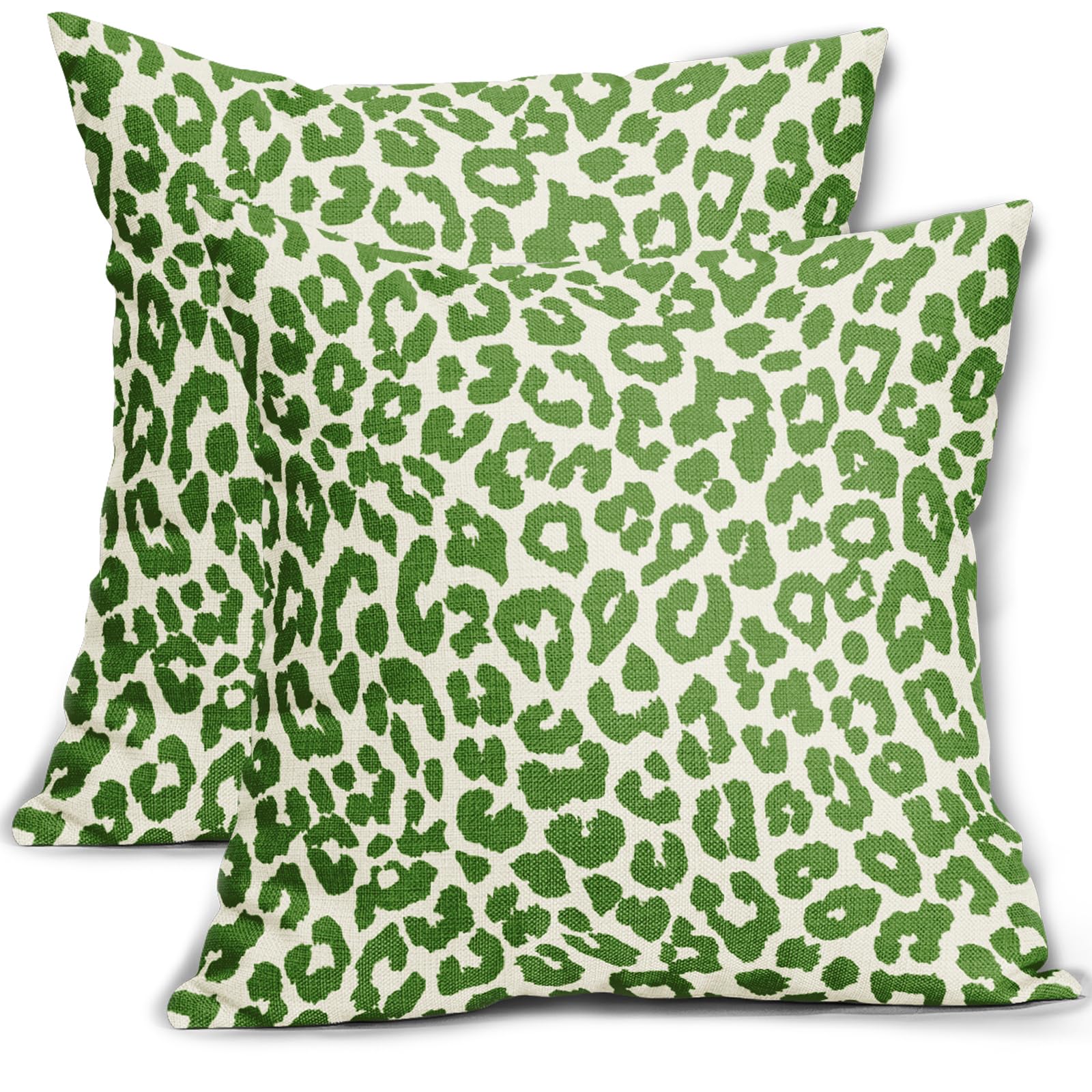 Capas De Travesseiro Aytipun, Verde Limão, Estampa De Leopardo, 60x60cm, Conjunto De 2