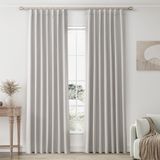 Cortinas Guken Blackout, Branco Acinzentado, Linho 230x229cm, 2 Painéis