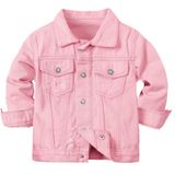 Jaqueta Jeans Cromoncent Boys Girls Kids Button Down Rosa 12-13y