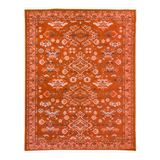 Tapete Sala Oriental 200x250 Cm Laranja Tijolo Sem Pelo