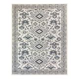 Tapete Sala Oriental 200x300 Cm Cinza Azul Sem Pelo