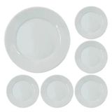 Kit De 25 Pratos Rasos Porcelana 24,5 Cm Bar Hotel Germer