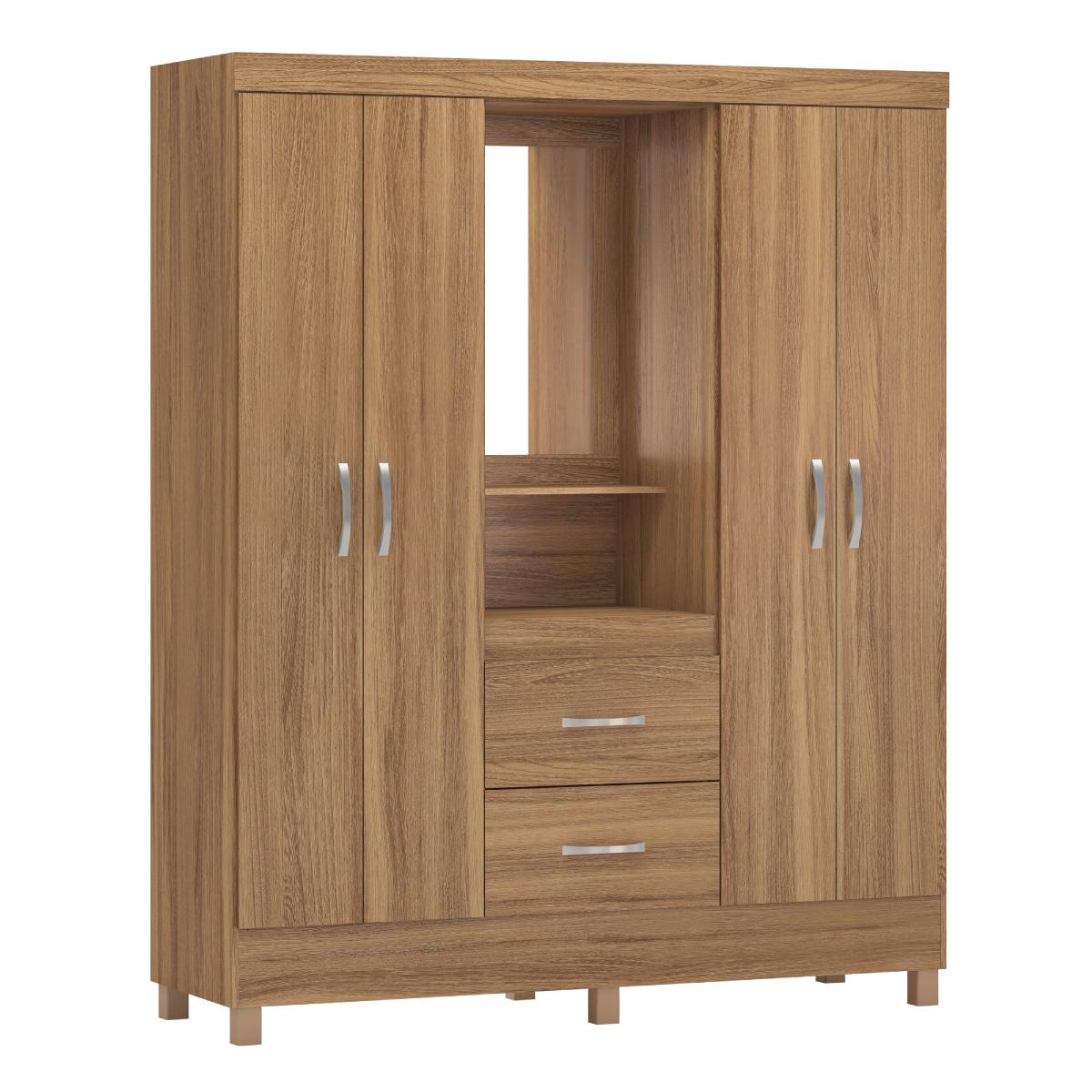 Guarda Roupa Capelinha Lord 4 Portas Com Espelho Amendola Touch Demóbile