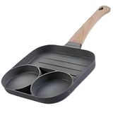 Superfície Antiaderente De Frigideira Elétrica Com 3 Divisórias, Ideal Para Cozinhar Sem Óleo