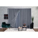 Cortina Blackout Com Voil 5,00x2,30 Para Trilho Suíço Cinza