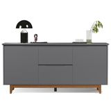 Buffet Aparador Para Sala De Jantar 163cm Flow Cinza - Ej Móveis