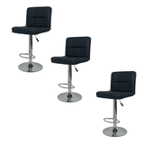 Banqueta Gomos Comfort Estofada Giratória Altura Regulável - Preto - 3