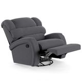 Poltrona Do Papai Reclinável Kalie Glider Giratória Usb Fh9 Veludo Cinza - Mpozenato