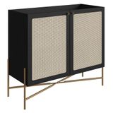 Balcão Aparador Buffet Cantinho Do Café Pé Metal Arlo A10 Nero/dourado - Mpozenato