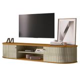 Rack Bancada De Tv 75 Pol 183cm Arvin Z10 Cumaru/opala - Mpozenato