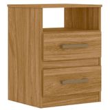 Mesa De Cabeceira Para Quarto 2 Gavetas Ares M07 Freijó - Mpozenato