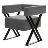 Poltrona Decorativa Mirela Pés De Metal Estilo Industrial