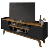 Rack Bancada Para Tv 65 Pol 160cm Titan B02 Preto Fosco/naturalle - Mpozenato