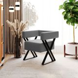 Poltrona Decorativa Linha Alta Aruba Estilo Industrial Pé De Metal