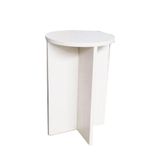 Banco Tampo Redondo 45cm Em Mdf Branco