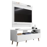 Painel Para Tv 50 Pol Senna E Rack Bancada 136cm Versa M24 Branco - Mpozenato