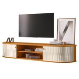 Rack Bancada De Tv 75 Pol 183cm Arvin Z10 Off/cinamomo - Mpozenato