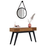 Aparador Para Sala De Estar Valerie Com Espelho Adnet 67cm C05 Preto/noce Milano - Mpozenato