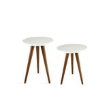 Conjunto Médio Mesa Lateral De Canto Tripé Branco