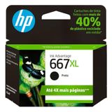 Cartucho De Tinta Hp 667xl, Preto - 3ym81ab