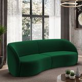 Sofá Decorativo Sala De Estar Bipartido 240cm Clarke Veludo Verde G45 - Gran Belo