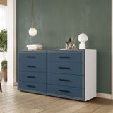Cômoda 8 Gavetas Valência Branco/azul