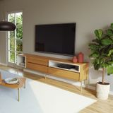 Rack Para Tv Até 60 Polegadas Com Pés Metálicos Florença 100% Mdf Freijo/off White