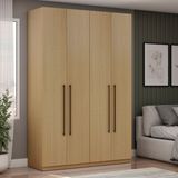 Guarda-roupa Roupeiro 4 Portas 3 Gavetas 100% Mdf Modulado Infinity Savana