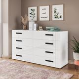 Cômoda 8 Gavetas Lisboa Branco Politorno