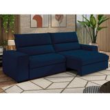 Sofá 3 Lugares Retrátil E Reclinável 235 Cm Ac220 Barcelona Azul
