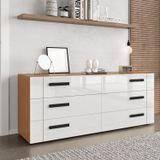 Cômoda 6 Gavetas Lisboa Freijó/branco