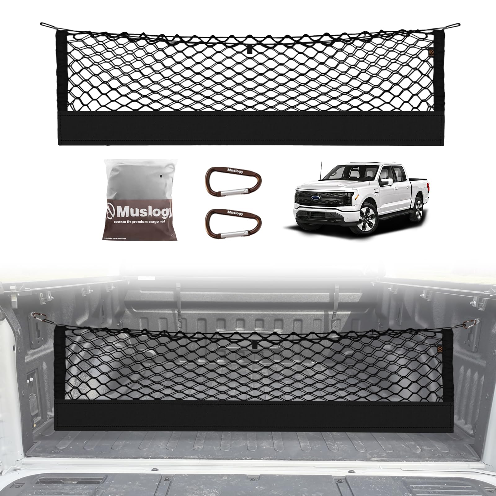 Truck Bed Cargo Net Muslogy Compatível Com Ford F-150